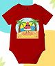 The Peppy Tend 100% Cotton Knit Half Sleeves Hello Summer Text Printed Onesie - Red