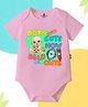 The Peppy Tend 100% Cotton Knit Half Sleeves Born Cute Now Bald Cute Text Printed Onesie - Pink
