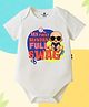 The Peppy Tend 100% Cotton Knit Half Sleeves My First Mundan Full Swag Text Printed Onesie - White