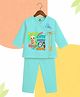 The Peppy Tend 100% Cotton Full Sleeves Born Cute Now Bald Cute Text Printed Kurta & Pyjama Set - Sea Green