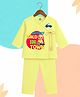 The Peppy Tend 100% Cotton Full Sleeves Cutest Bald In Town Text Printed Kurta & Pyjama Set - Yellow