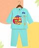 The Peppy Tend 100% Cotton Full Sleeves Cutest Bald In Town Text Printed Kurta & Pyjama Set - Sea Green