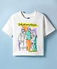 Vitamins 100% Cotton Knit Drop Shoulder Half Sleeves Printed T-Shirt - OffWhite