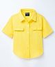 Vitamins Cotton Woven Drop Shoulder Half Sleeves Soild Color Shirt - Yellow