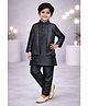 HRIT Cotton Woven Full Sleeves Solid Kurta & Pyjama With  Sequin Embellished Jacket - Grey