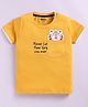 Kidcity Cotton Knit Half Sleeves Tiger Printed Tee - Mustard