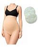 TUMMY Cotton blend Woven Pack Of 3 Solid Maternity Bra With High Waist Panty & Breast Pads - Multi Colour