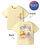 Bonfino Disney Single Jersey Knit Drop Shoulder Half Sleeves Oversized T-Shirt With Front & Back Winnie The Pooh Graphics - Yellow