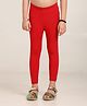Robinbosky Cotton Elastane Knit Solid Leggings - Red