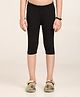 Robinbosky Cotton Elastane Knit Solid Capri Leggings - Black