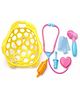Comercio Colorful Kids Doctor Play Set With Medical Tools Packed in a Cute Heart-Shaped Basket for Fun Pretend Play - Multicolor