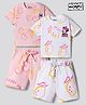 Bonfino Disney Single Jersey Knit Half Sleeves T-Shirt & Shorts Co-ord Night Suits With Minnie & Friends Graphics Pack of 2 - Multicolor