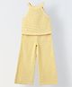 Spunkies Cotton Woven Sleeveless Solid Top & Palazzo Set - Yellow