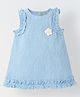Spunkies Cotton Sleeveless Round Neck Dress - Blue