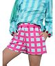 PILOLO Cotton Knit Checked Shorts - Pink & Blue