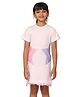 PILOLO Cotton Knit Half Sleeves Star Printed Dress - Pink