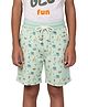 PILOLO Cotton Knit Animals Printed Shorts - Green