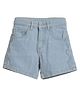 PILOLO Denim Knit Solid Shorts  - Blue