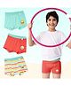 SuperBottoms Bamboo Knit Pack Of 3 Striped & Animal Printed Trunks - Multi Colour