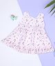 MAC WIN Cotton Blend Woven Sleeveless Floral Printed Bow Applique Detailed Dress - Pink