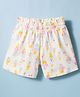CUCUMBER Sinker Knit Above Knee Length Shorts With Ice Cream Print - Off White
