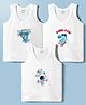 CUCUMBER Sinker Knit Sleeveless Space Theme & Dino Printed Vests Pack Of 3 - Multicolour