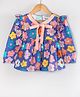 Hugsntugs Cotton Woven Full Sleeves Floral Printed Top - Blue