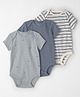 little planet by carter's Organic Cotton Woven Half Sleeves Striped Onesies with Ship Print Pack of 3 (Color May Vary)