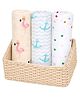 GRASPING FINGERS Soft Breathable 110x100 Cm 100% Muslin Cotton Baby Multipurpose Swaddle Set of 3