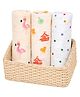 GRASPING FINGERS Soft Breathable 110x100 Cm 100% Muslin Cotton Baby Multipurpose Swaddle Set of 3