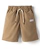 Spark Cotton Knit Above Knee Length Solid Color Shorts - Tan