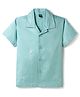 Spark Cotton Knit Half Sleeves Shirt with Tropical Theme Embroidery - Aqua Blue