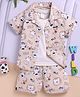 OLY KIDS Cotton Knit Half Sleeves Animal & Typography Printed Coordinating Shirt & Shorts With Tee Set - Beige