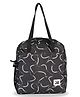 JUSTBAGS Insulated Lunch Bag with Bottle & Spoon Holder | Wave Black | Tiffin Bag Perfect for Work & School | Age 5 & Above| 8L | 10