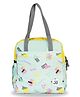 JUSTBAGS Insulated Lunch Bag with Bottle & Spoon Holder |Geometric Mint | Tiffin Bag Perfect for Work & School | Age 5 & Above| 8L | 10