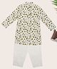 Indus Route by Pantaloons Cotton Woven Full Sleeves Abstract Printed Kurta & Pyjama Set - White