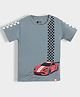Orange Sugar 100% Cotton Knit Half Sleeves Race Car Printed Tee - Grey
