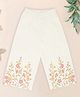 Akkriti by Pantaloons Cotton Flax Woven Floral Embroidered Wide Leg Pants - Off White