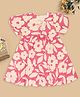 Akkriti by Pantaloons Cotton Flax Woven Half Sleeves Floral Printed Dress - Pink
