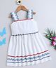 Bright Stars KIDSWEAR Waffle Knit Sleeveless Ric Rac Lace Detailed Dress - Off White