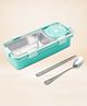 Myneemoe Bento Go Stainless Steel Lunch Box with Gravy Dibbie, 2 Compartment Tiffin Box for School & Daily Solid Meals - Turquoise