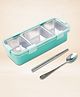 Myneemoe Bento Go Stainless Steel Lunch Box, 3 Compartment Tiffin Box for School & Daily Dry Solid Meals - Turquoise