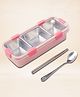 Myneemoe Bento Go Stainless Steel Lunch Box, 3 Compartment Tiffin Box for School & Daily Dry Solid Meals - Pink
