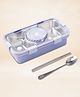 Myneemoe Bento Go Stainless Steel Lunch Box with Gravy Dibbie, 3 Section Tiffin Box for School & Daily Solid Meals - Lavender