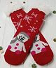 Butterthief Woollen Knit Christmas Theme Snowman Designed Anti Skid Socks - Red