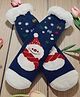 Butterthief Woollen Knit Christmas Theme Snowman   Designed Anti Skid Socks - Navy Blue