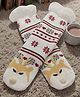 Butterthief Woollen Knit Christmas Theme Reindeer Designed Anti Skid Socks - White