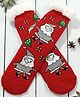 Butterthief Woollen Knit Christmas Theme Santa Claus  Designed Anti Skid Socks - Red