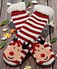 Butterthief Woollen Knit Christmas Theme Reindeer Designed Anti Skid Socks - Red