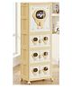 Purple Tots 5 - Tier Foldable Kids Wardrobe  Plastic Storage Organizer with Hanging Rod, Magnetic Doors & Space-Saving Design (Cream)